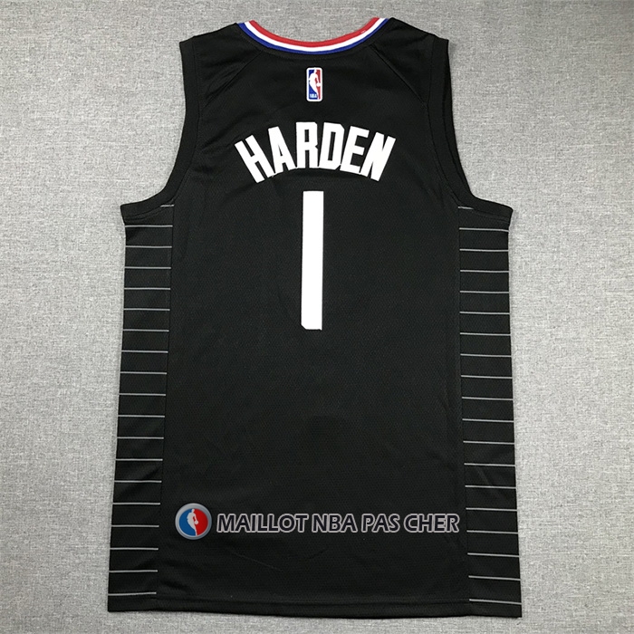 Maillot Los Angeles Clippers James Harden NO 1 Statement 2021-22 Noir
